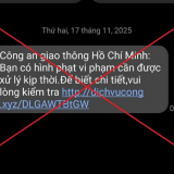 Cảnh báo tin nhắn lừa đảo thông báo 'phạt nguội' của Cảnh sát giao thông