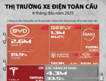 Thị phần của các hãng xe điện trên toàn cầu