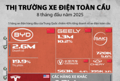 Thị phần của các hãng xe điện trên toàn cầu