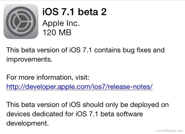 Apple tung iOS 7.1 beta 2 cho các nhà phát triển