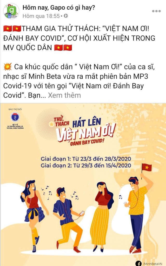 Mạng xã hội Gapo đồng hành cùng “Việt Nam Ơi! Đánh Bay COVID”
