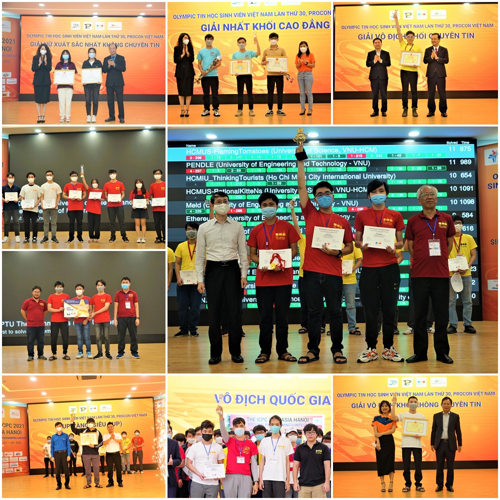 Toàn cảnh kỳ thi Olympic Tin học Sinh viên Việt Nam lần thứ 30, PROCON và Kỳ thi lập trình sinh viên Quốc tế ICPC Asia Hanoi 2021