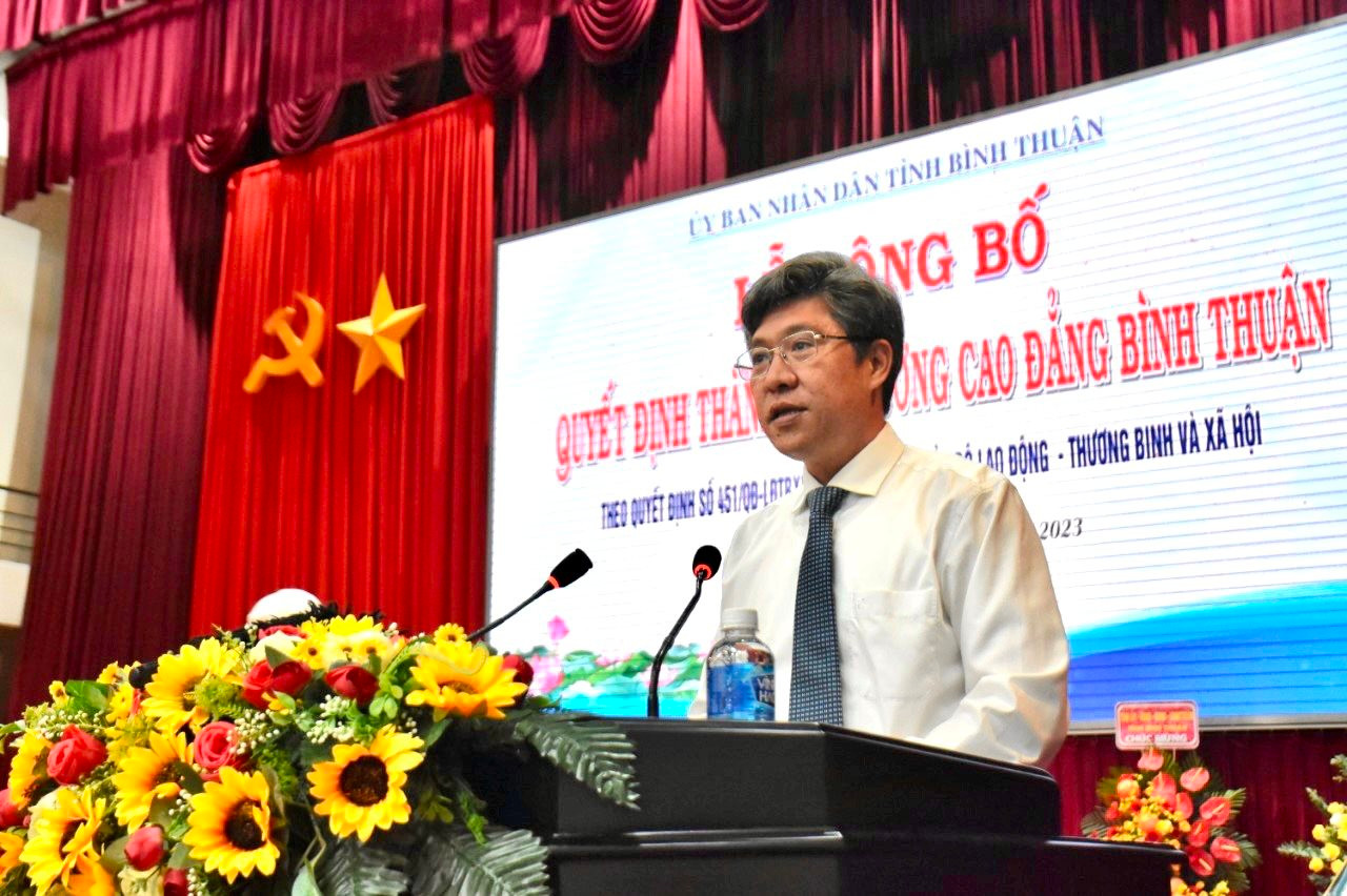 Công bố Quyết định thành lập Trường Cao đẳng Bình Thuận