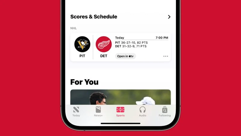 Ứng dụng Apple News có được Tab thể thao trong iOS 16.5 Beta đầu tiên