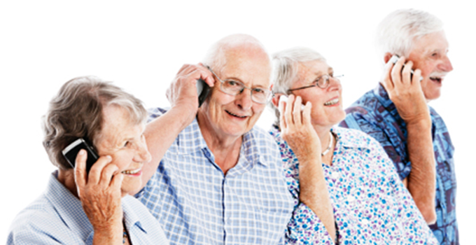 old people on phone