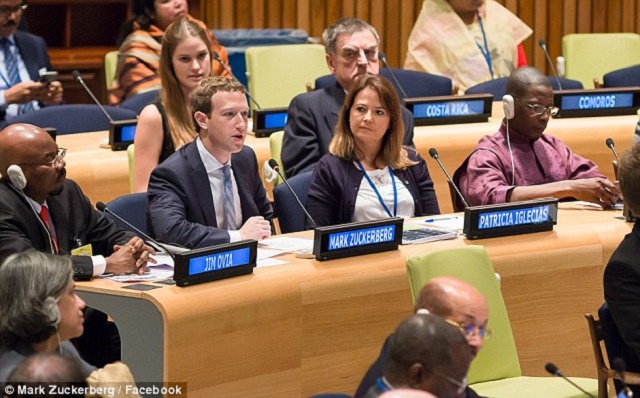 Vào hôm thứ bảy 26/9, Mark Zuckerberg (trên) đã phát biểu tại Liên Hợp Quốc và cam kết sẽ đưa Internet tới các trại tị nạn