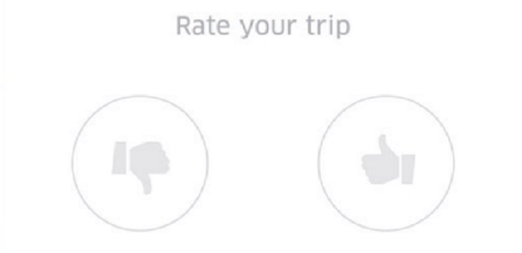 Một trong những biểu tượng đánh giá của Uber