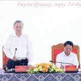 Tổng Bí thư Tô Lâm làm việc với Ban Thường vụ Tỉnh uỷ Tuyên Quang