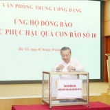Văn phòng Trung ương Đảng ủng hộ đồng bào khắc phục hậu quả bão số 10