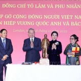 Tổng Bí thư gặp gỡ cộng đồng người Việt Nam và cán bộ Đại sứ quán Việt Nam tại Anh