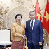 Tổng Bí thư Tô Lâm tiếp Đại sứ Campuchia Chea Kimtha đến chào từ biệt