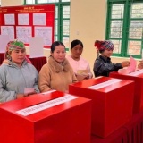 100% cử tri xã Tìa Dình đã hoàn thành bầu cử