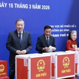 Tổng Bí thư Tô Lâm bỏ phiếu bầu cử đại biểu Quốc hội, HĐND các cấp tại phường Ba Đình, Hà Nội