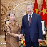 Tổng Bí thư Tô Lâm tiếp Đoàn đại biểu Hội đồng Quốc gia Mặt trận Đoàn kết Phát triển Tổ quốc Campuchia