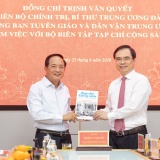 Trưởng Ban Tuyên giáo và Dân vận Trung ương Trịnh Văn Quyết thăm và làm việc với Tạp chí Cộng sản