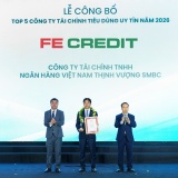 Năm thứ 3 liên tiếp, FE CREDIT giữ vị trí dẫn đầu “Top 5 Công ty Tài chính tiêu dùng uy tín 2026”