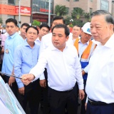 Tổng Bí thư, Chủ tịch nước Tô Lâm kiểm tra tiến độ thi công một số công trình, dự án trọng điểm của Thủ đô