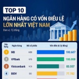 Top 10 ngân hàng có vốn điều lệ lớn nhất Việt Nam