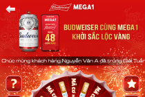 Budweiser và Mega1 kết hợp ‘tung’ khuyến mãi khủng săn 48 lượng vàng