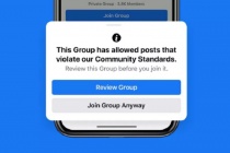 Facebook thêm tính năng cảnh báo khi tham gia nhóm vi phạm quy tắc