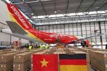  Vietjet chuyển hơn 10 tấn vật tư y tế phòng dịch từ CHLB Đức về Việt Nam