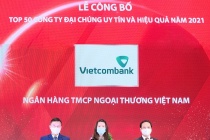 Vietcombank tiếp tục dẫn đầu bảng xếp hạng Top 10 ngân hàng thương mại uy tín năm 2021