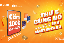 “Bùng nổ” ưu đãi cùng thẻ tín dụng quốc tế SHB Mastercard tại Shopee