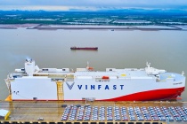 VinFast tổ chức lễ xuất khẩu xe điện VF 8 sang Mỹ