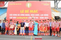 Bế mạc Giải bóng đá công nhân, viên chức, lao động Cúp báo Lao động Thủ đô lần thứ VIII