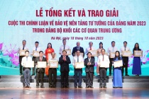 Đảng ủy Khối Các cơ quan Trung ương trao giải Cuộc thi chính luận về bảo vệ nền tảng tư tưởng của Đảng