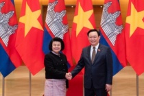 Chủ tịch Quốc hội Vương Đình Huệ chủ trì lễ đón chính thức Chủ tịch Quốc hội Campuchia