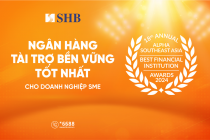 SHB được vinh danh “Ngân hàng tài trợ bền vững tốt nhất dành cho Doanh nghiệp SME”
