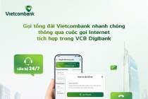 Khách hàng có thể liên hệ tổng đài Vietcombank nhanh chóng thông qua cuộc gọi internet tích hợp trong VCB Digibank
