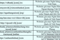 Danh sách một số website giả mạo ngân hàng