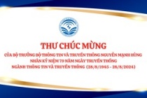 Thư chúc mừng của Bộ trưởng Nguyễn Mạnh Hùng nhân kỷ niệm 79 năm Ngày Truyền thống ngành Thông tin và Truyền thông