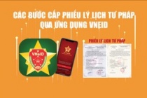 Infographics: Các bước cấp lý lịch tư pháp qua ứng dụng VNeID