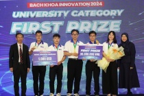 Đại diện Trường ĐH Bách khoa (ĐH Quốc gia TP.HCM) giành giải Nhất cuộc thi Bách Khoa Innovation