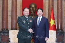 Chủ tịch nước Lương Cường tiếp Phó Chủ tịch Quân uỷ Trung ương Trung Quốc