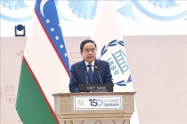 Chủ tịch Quốc hội Trần Thanh Mẫn phát biểu tại Phiên toàn thể cấp cao Đại hội đồng IPU-150