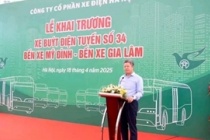Hà Nội đưa vào vận hành tuyến buýt điện mới số 34