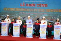 Phó Thủ tướng Thường trực Chính phủ Nguyễn Hòa Bình dự lễ khởi công dự án Trường nội trú liên cấp Tiểu học – THCS Sơn Kim 1