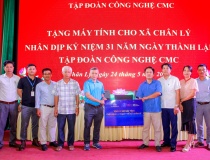 CMC trao tặng 07 bộ máy vi tính cho UBND xã Chân Lý (Hà Nam)