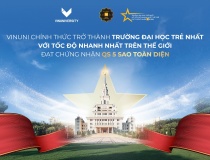 VinUni trở thành đại học trẻ nhất, với tốc độ nhanh nhất thế giới đạt chứng nhận QS 5 sao