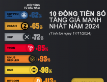 10 đồng tiền số tăng giá mạnh nhất từ đầu năm 2024