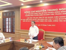 Đồng chí Nguyễn Trọng Nghĩa làm việc với lãnh đạo tỉnh An Giang và Kiên Giang về công tác sắp xếp bộ máy