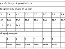 Đáp án tham khảo tất cả các mã đề môn Tin học kỳ thi tốt nghiệp THPT 2025