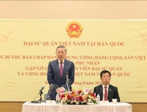 Tổng Bí thư Tô Lâm gặp gỡ cán bộ, nhân viên Đại sứ quán và cộng đồng người Việt Nam tại Hàn Quốc