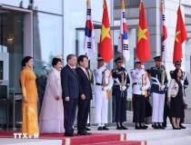 Tổng thống Hàn Quốc chủ trì Lễ đón trọng thể Tổng Bí thư Tô Lâm và Phu nhân