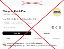 Cảnh báo xuất hiện tài khoản giả mạo 'Thông tin Chính phủ' trên MXH Threads