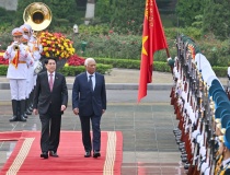 Chủ tịch nước Lương Cường chủ trì Lễ đón Chủ tịch Hội đồng châu Âu